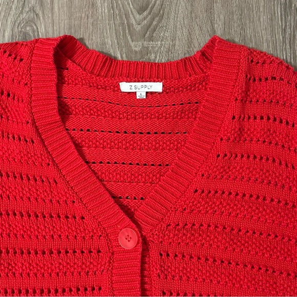 Z Supply Women's Vibrant Red Cardigan - Picture 4 of 10